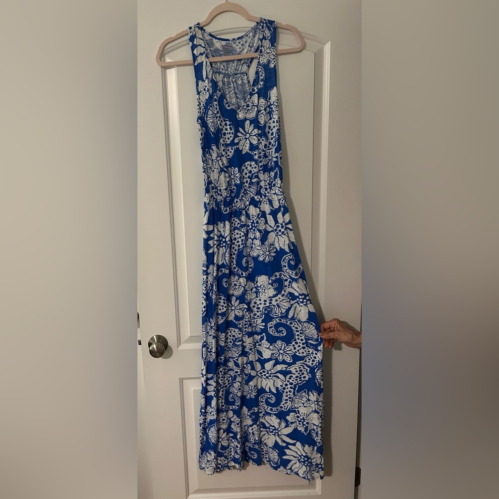 Lilly Pulitzer Blue and White Floral Dress